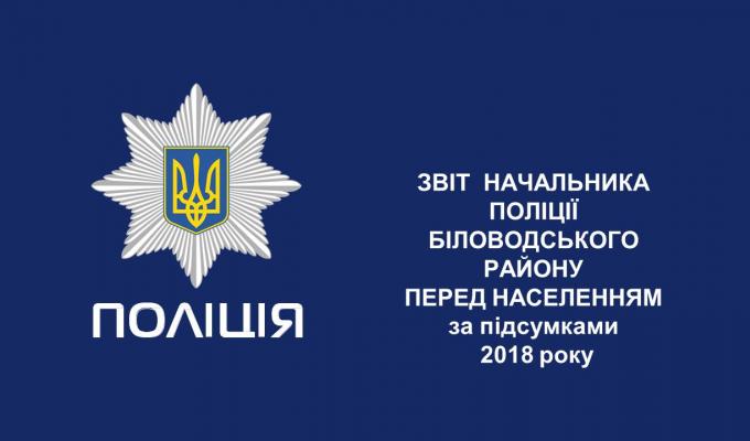 Звіт начальника поліції Біловодського району перед населенням за підсумками 2018 року